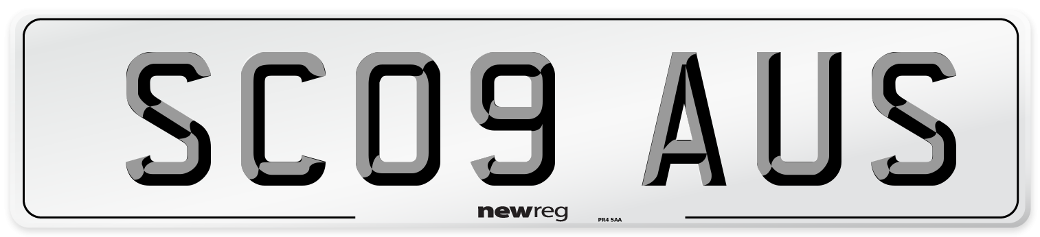 SC09 AUS Number Plate from New Reg